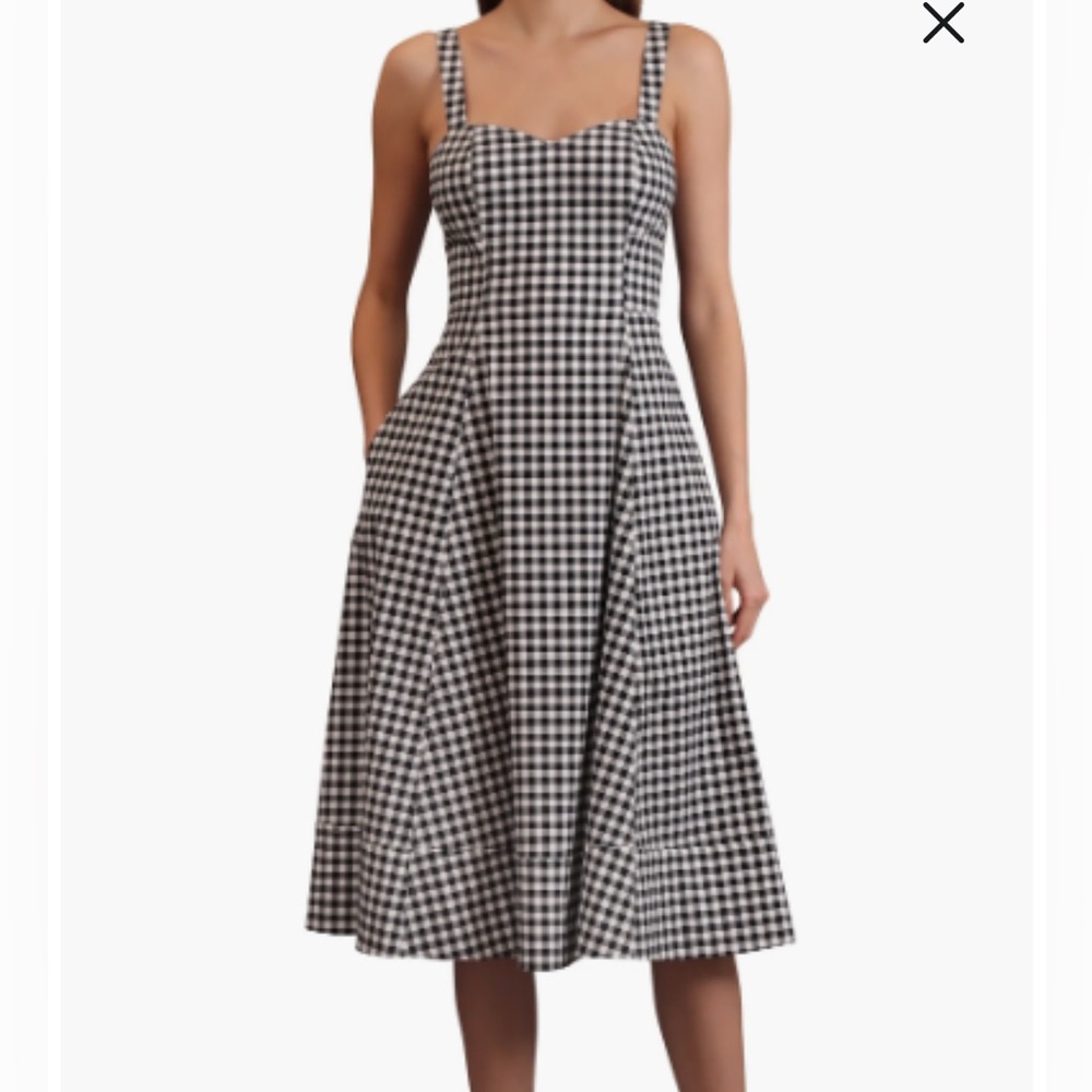 Avec Les Filles Black and White Gingham Dress - Size 4 & 6